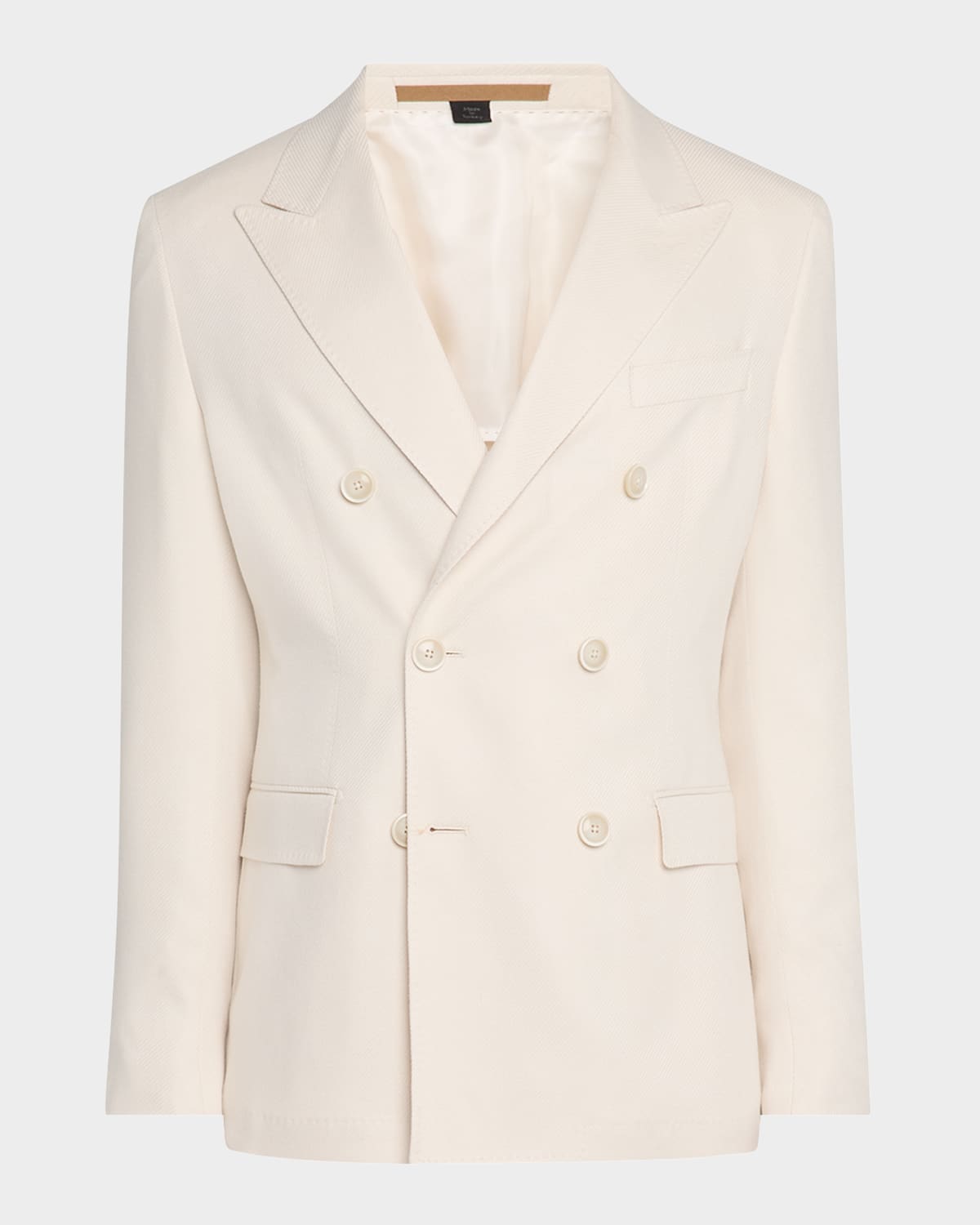 Shop Hugo Boss Men's Heston Silk And Cashmere Double-breasted Sport Coat In White