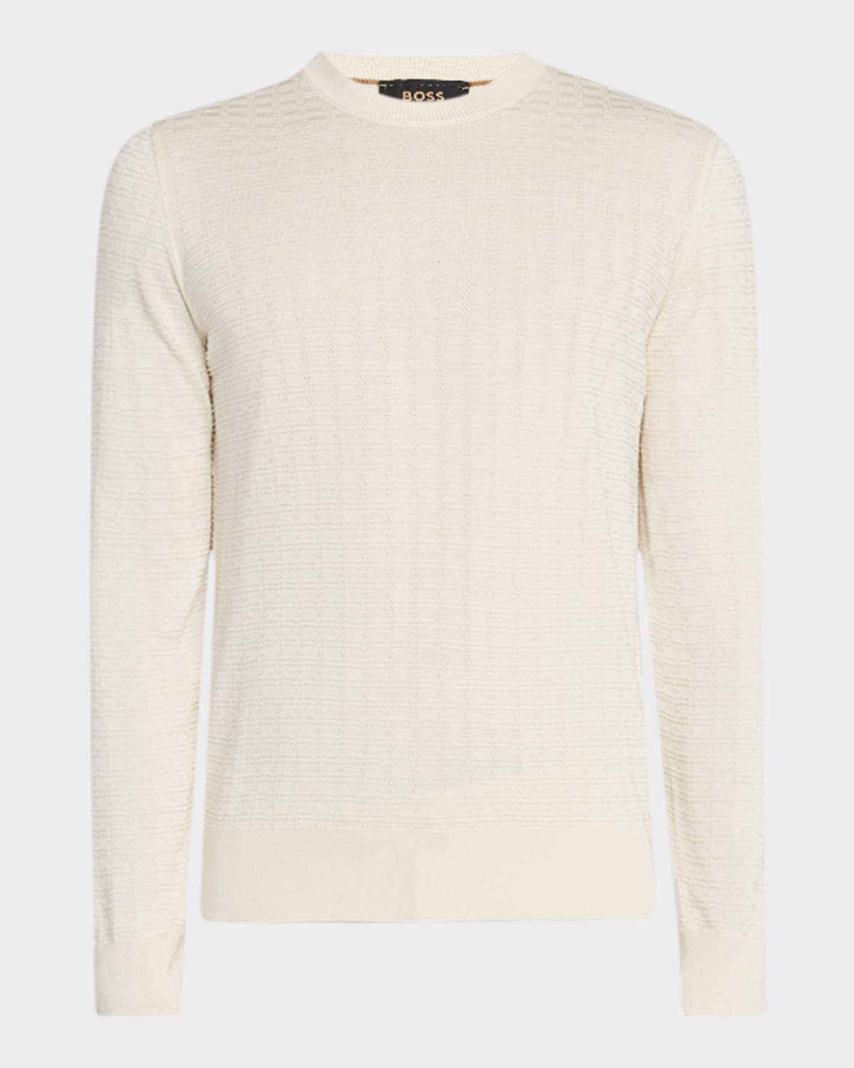 Men's Baniel Silk Textured Crewneck Sweater