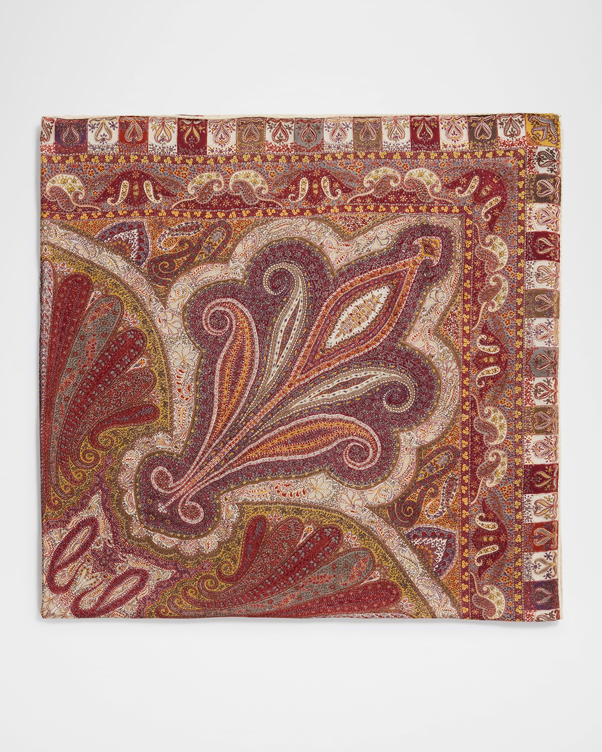 Sherazade Paisley Cashmere-Silk Scarf