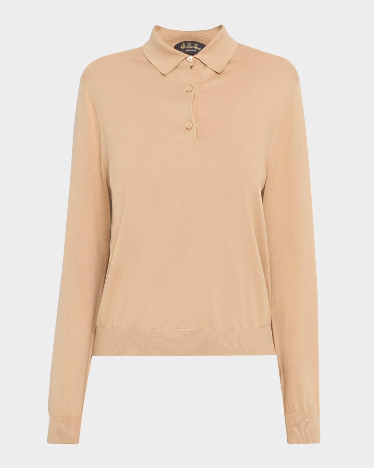 Loro Piana Ice Wish Cotton Polo Sweater