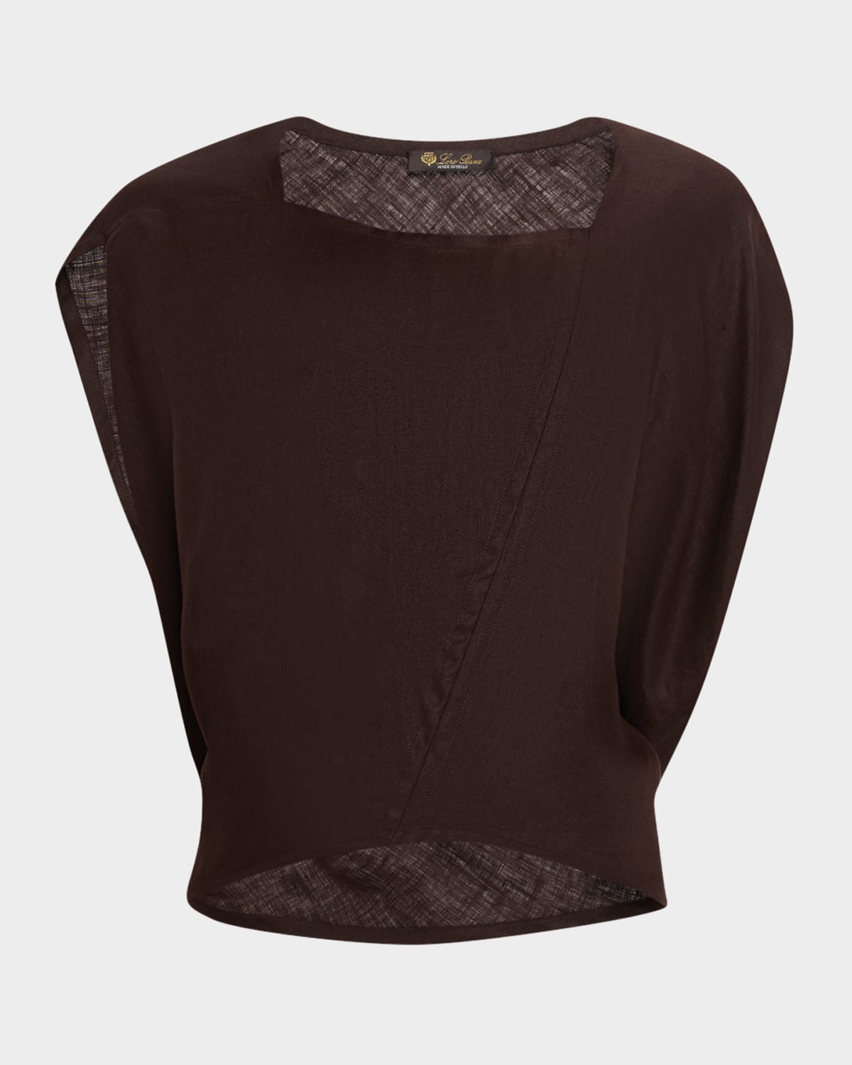 Loro Piana Gaia Cap-sleeve New Summer Twill Shirt
