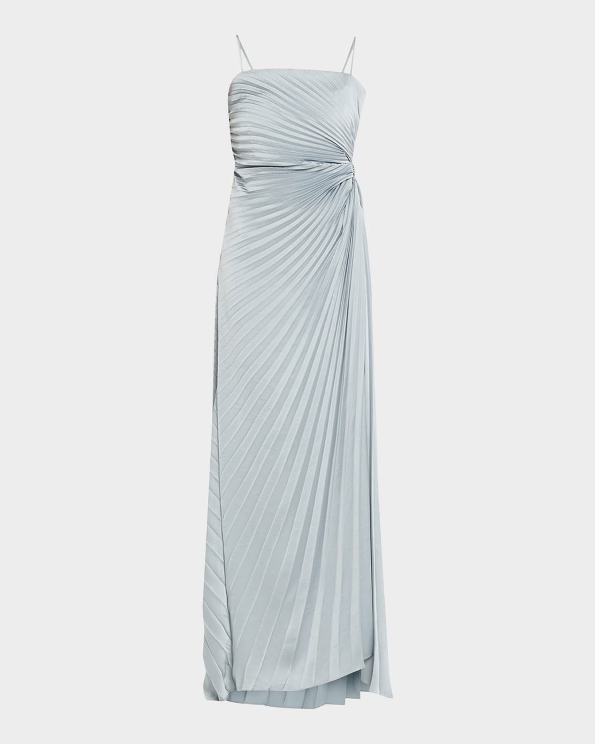 A.l.c Layla Pleated Strapless Gown In Blue