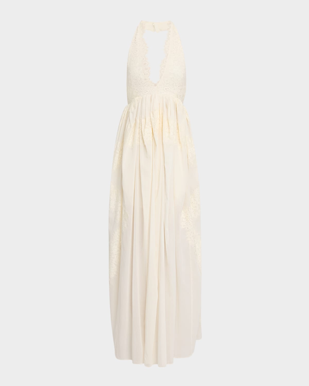 Cambrie Lace Halter Maxi Dress
