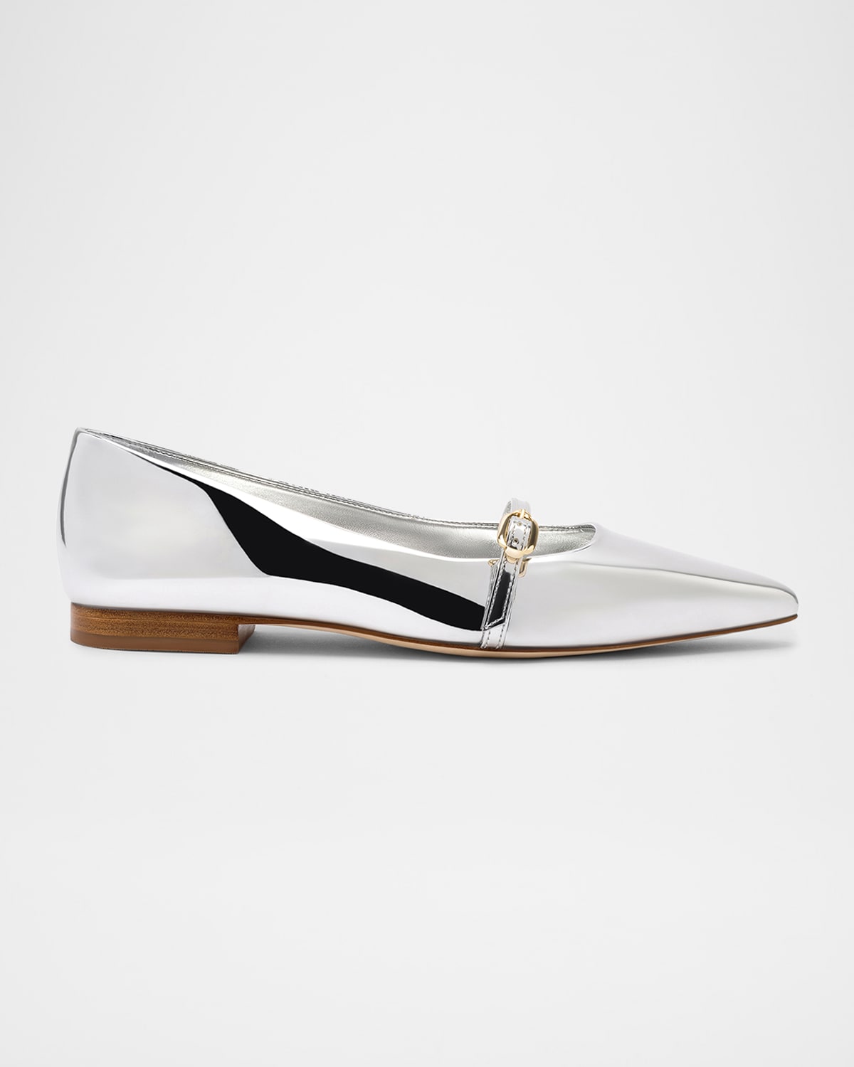 Irene Metallic Buckle Ballerina Flats