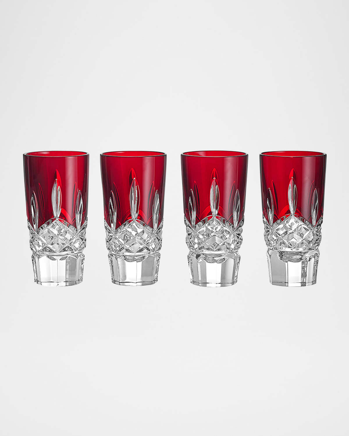 Waterford Crystal Lismore Red 1.5 Oz. Shot Glasses, Set Of 4 In Red