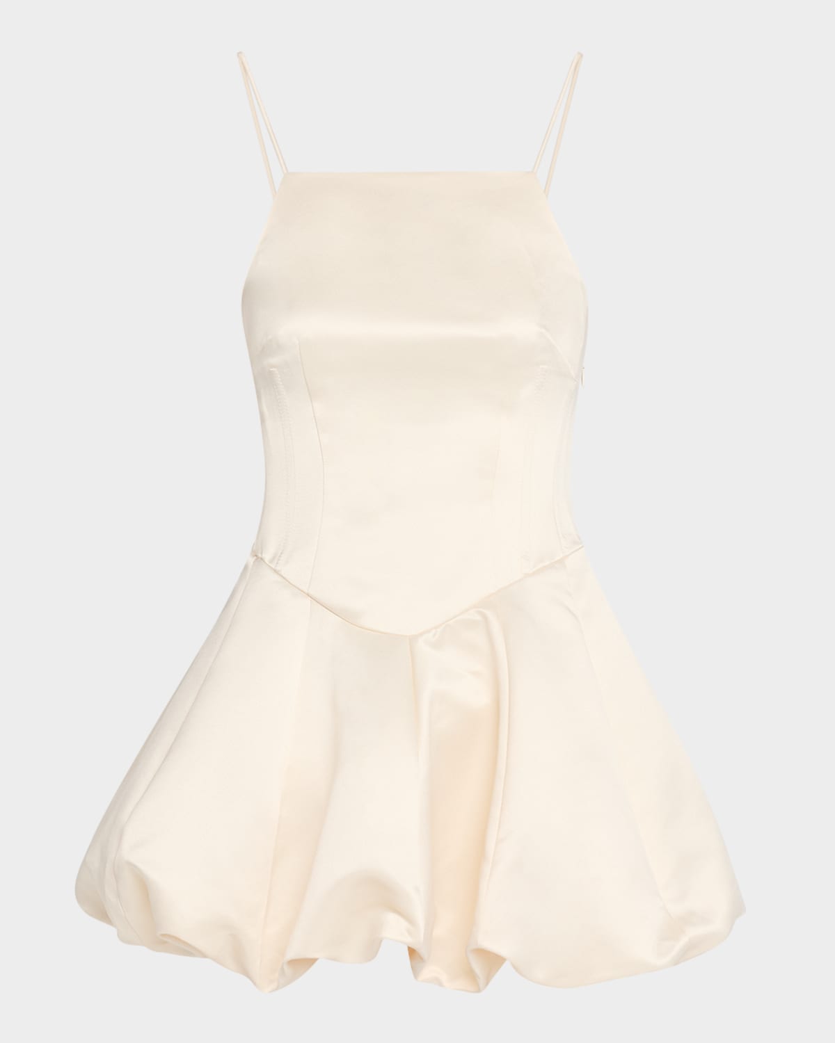 Loveshackfancy Jake Satin Mini Dress In White