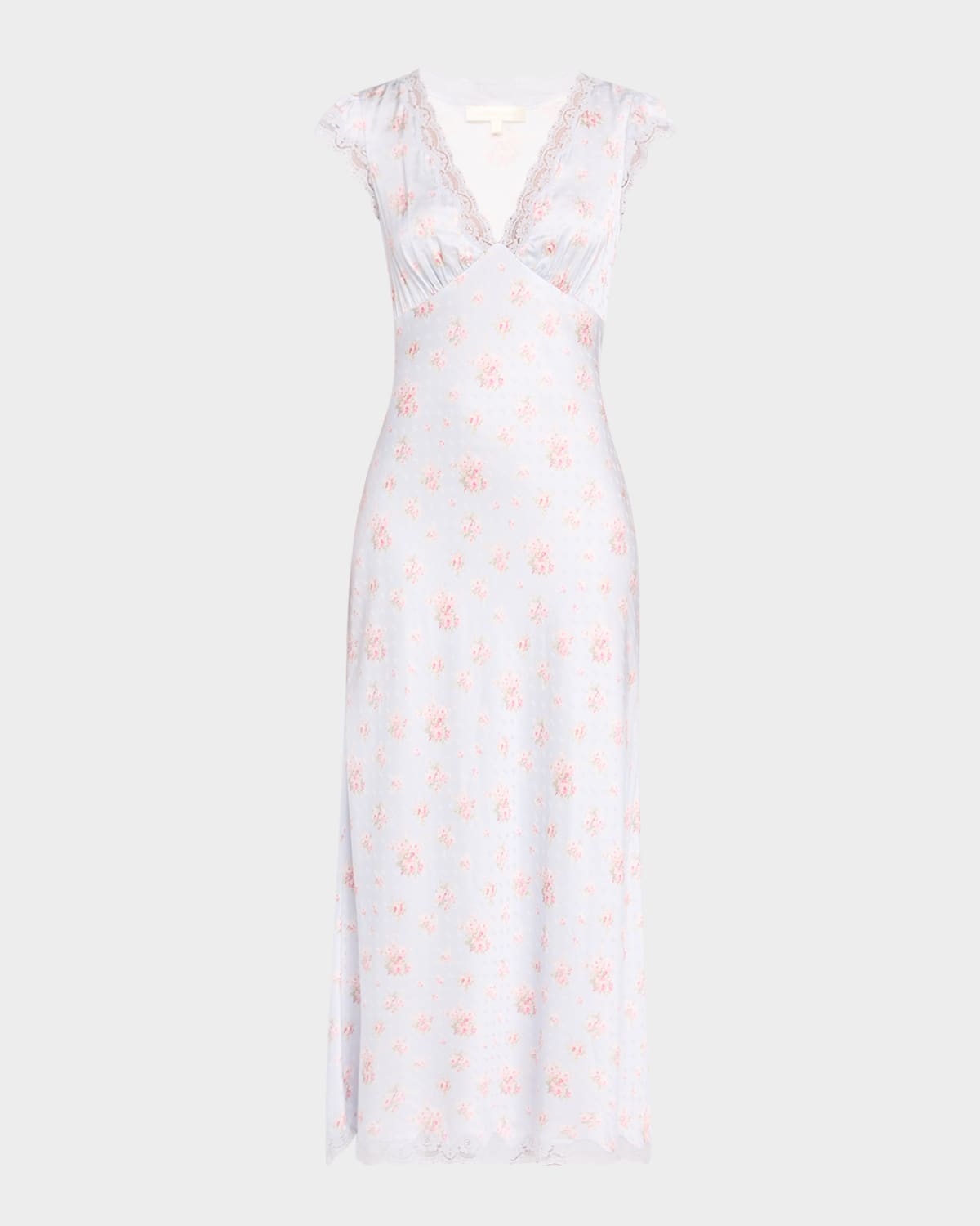 Theodore Floral Satin Midi Dress