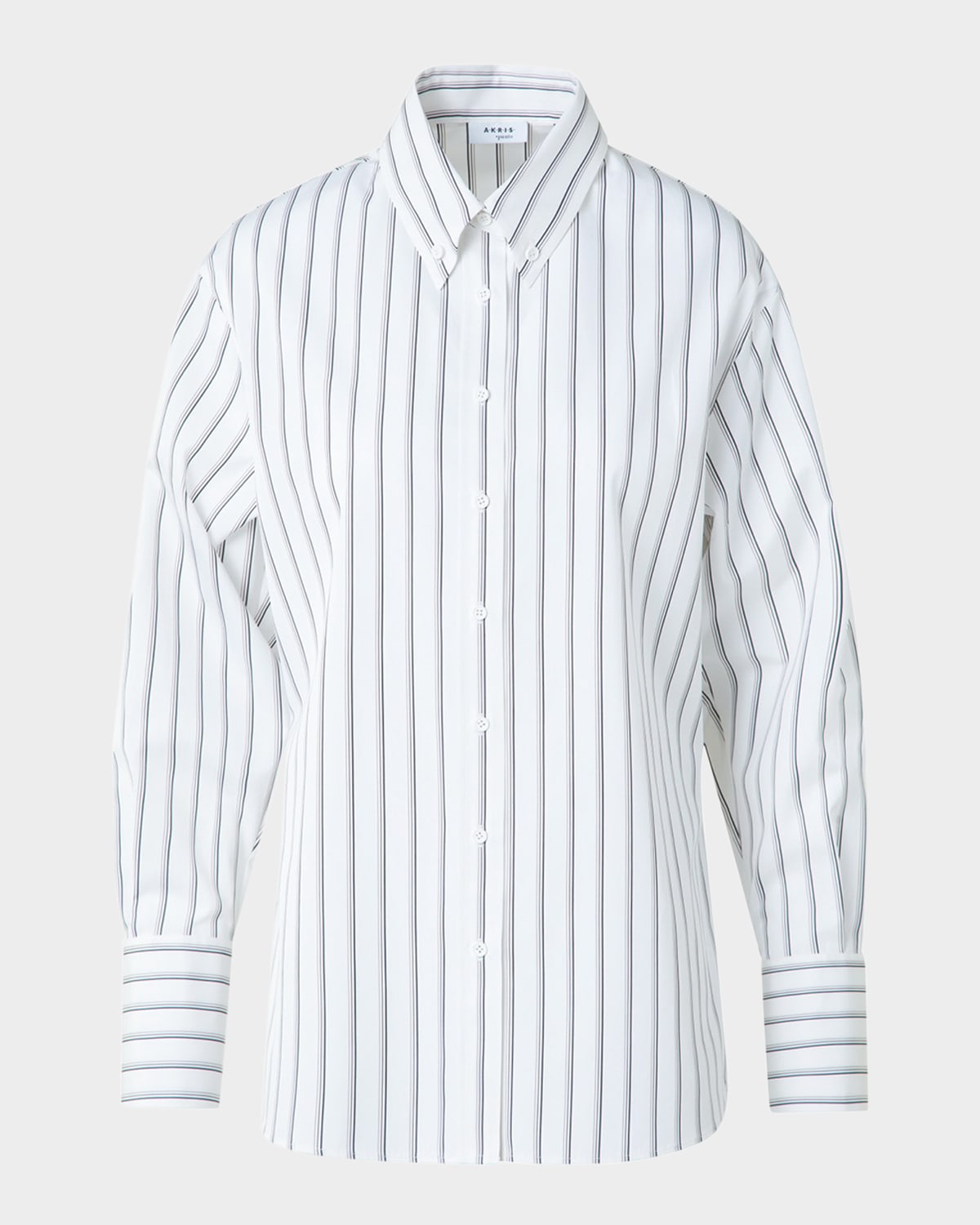 Akris punto Striped Cotton Poplin Button-Down Shirt