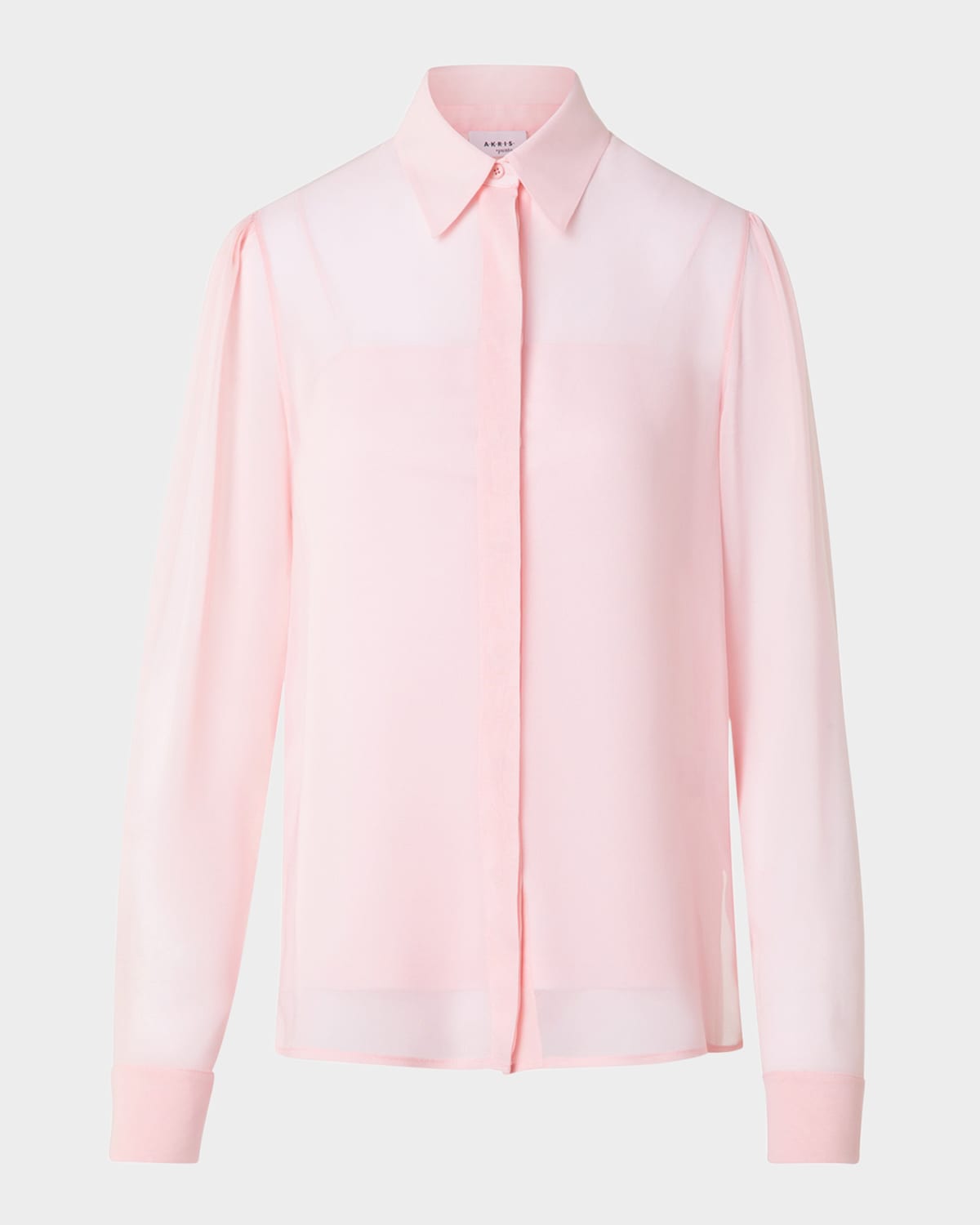 Akris Punto Viscose Georgette Button-down Boho Blouse