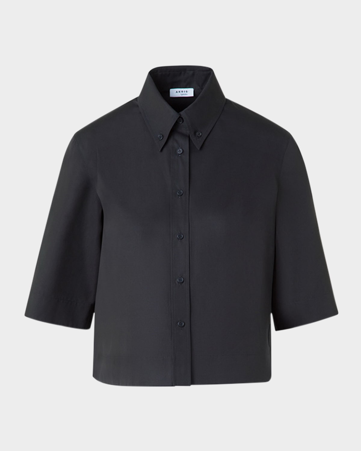 Boxy Poplin Cropped Blouse