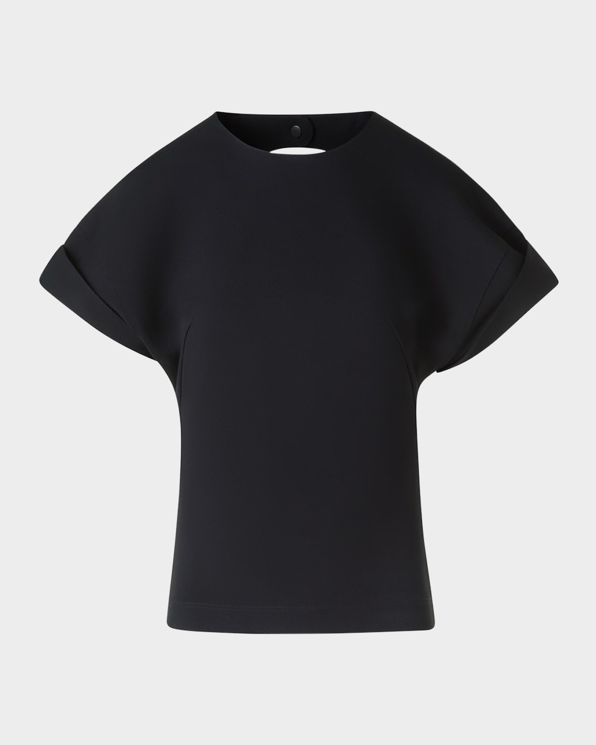 Dot Cutout Short-Sleeve Viscose Jersey Shirt