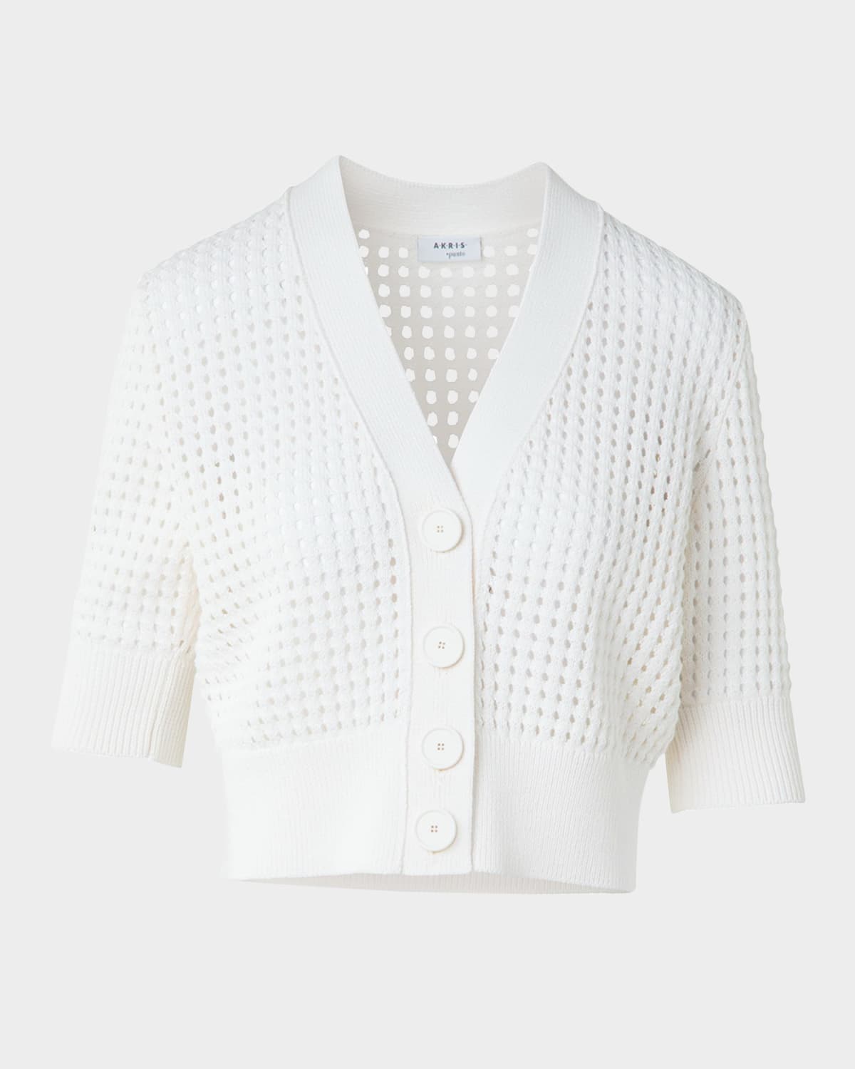 Akris Punto Chunky Cotton Mesh Knit Cardigan