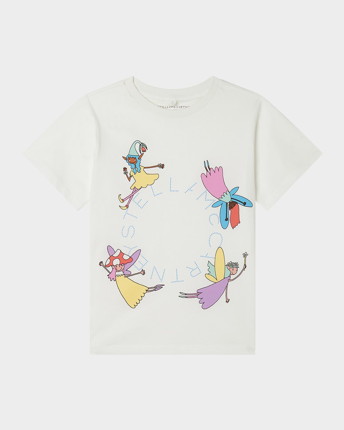 STELLA MCCARTNEY GIRL'S FAIRIES LOGO DISC PRINTED T-SHIRT 