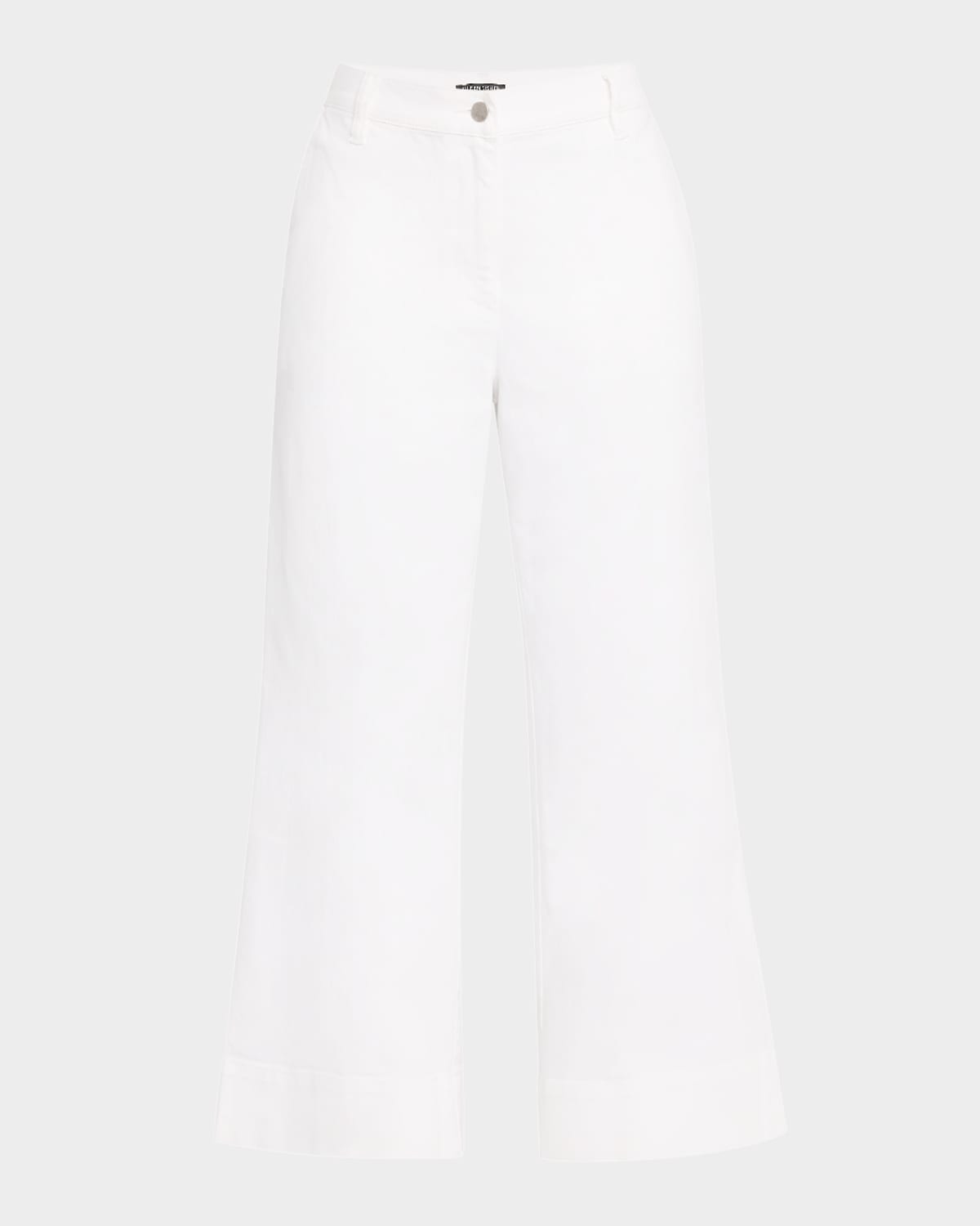 Eileen Fisher Garment-dyed Stretch Denim Crop Pants In White