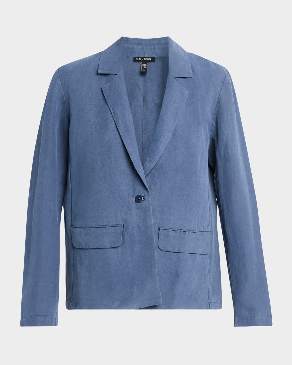 Eileen Fisher Single-Button Twill Blazer