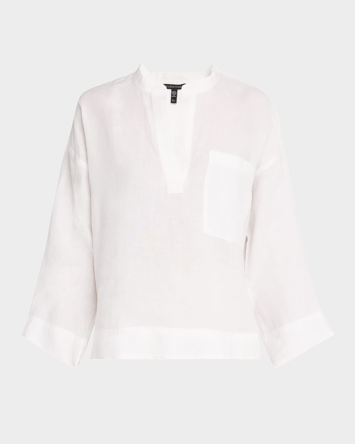 Split-Neck Organic Linen Shirt