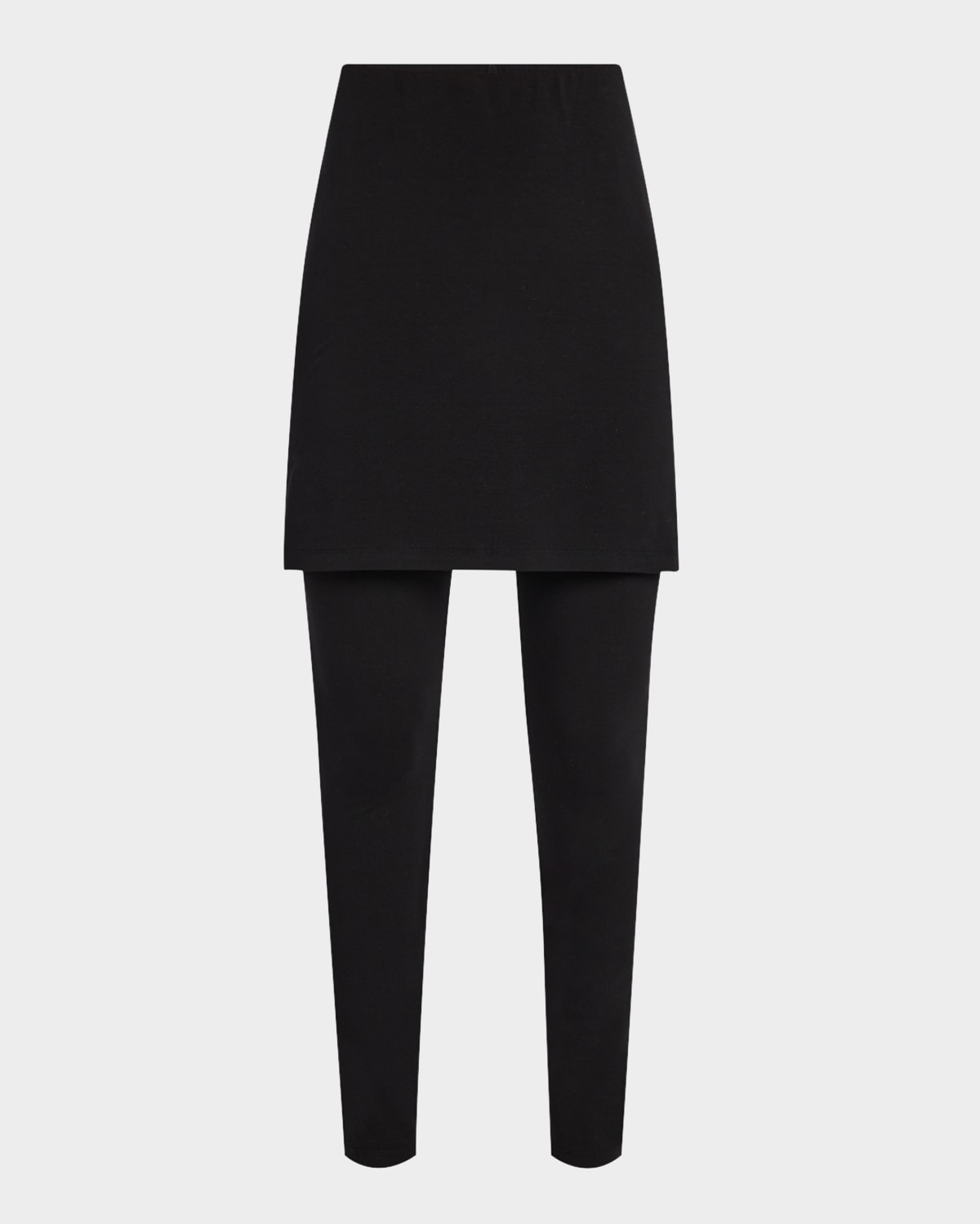 EILEEN FISHER PETITE CROPPED STRETCH JERSEY SKIRTED LEGGINGS 