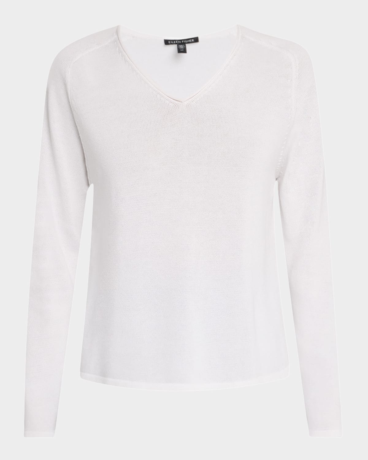 Eileen Fisher Saddle-sleeve Cotton Blend Sweater In White