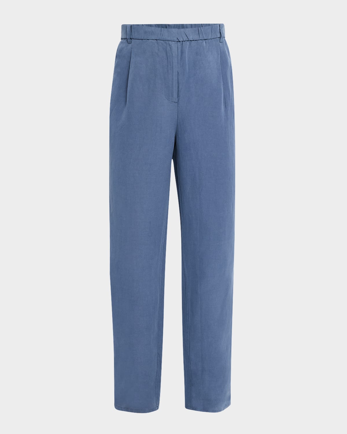 EILEEN FISHER STRAIGHT-LEG TWILL PANTS 