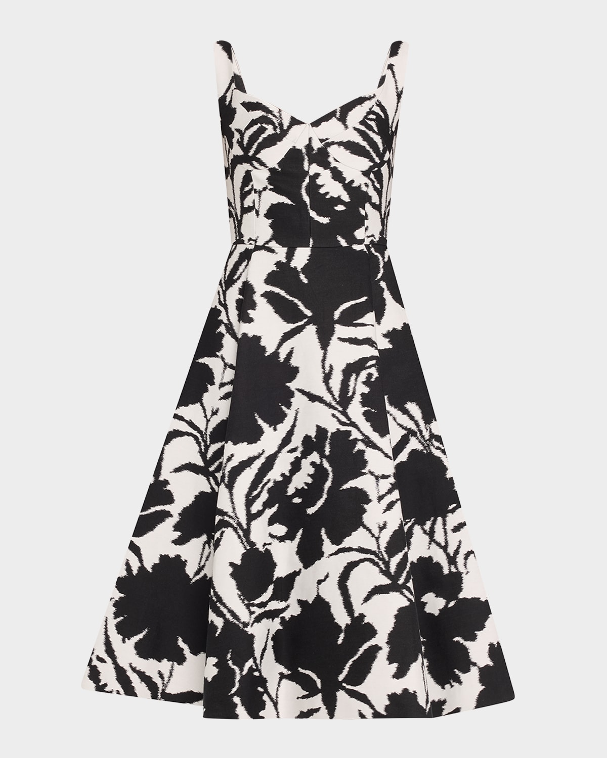 Michael Kors Collection Abstract Floral Print Dance Bustier Dress In Blackoptw