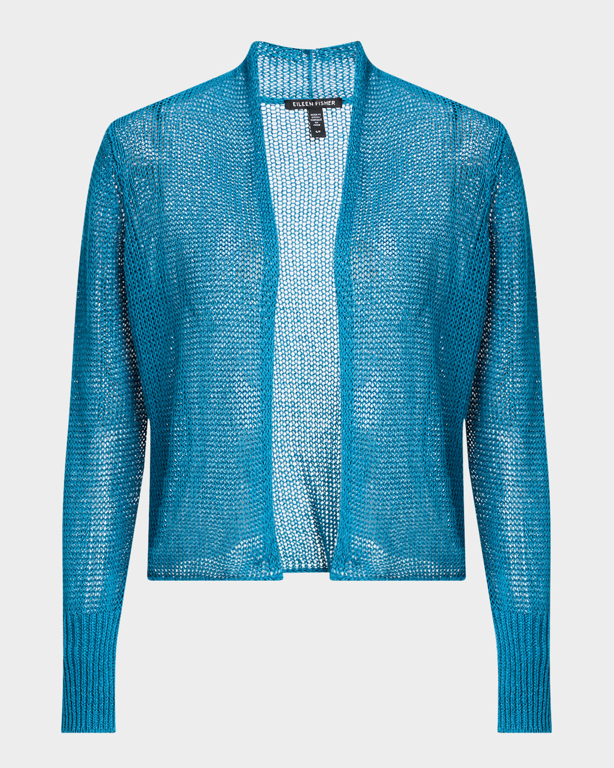 Eileen Fisher Petite Knit Organic Linen-cotton Cardigan In Dragonfly
