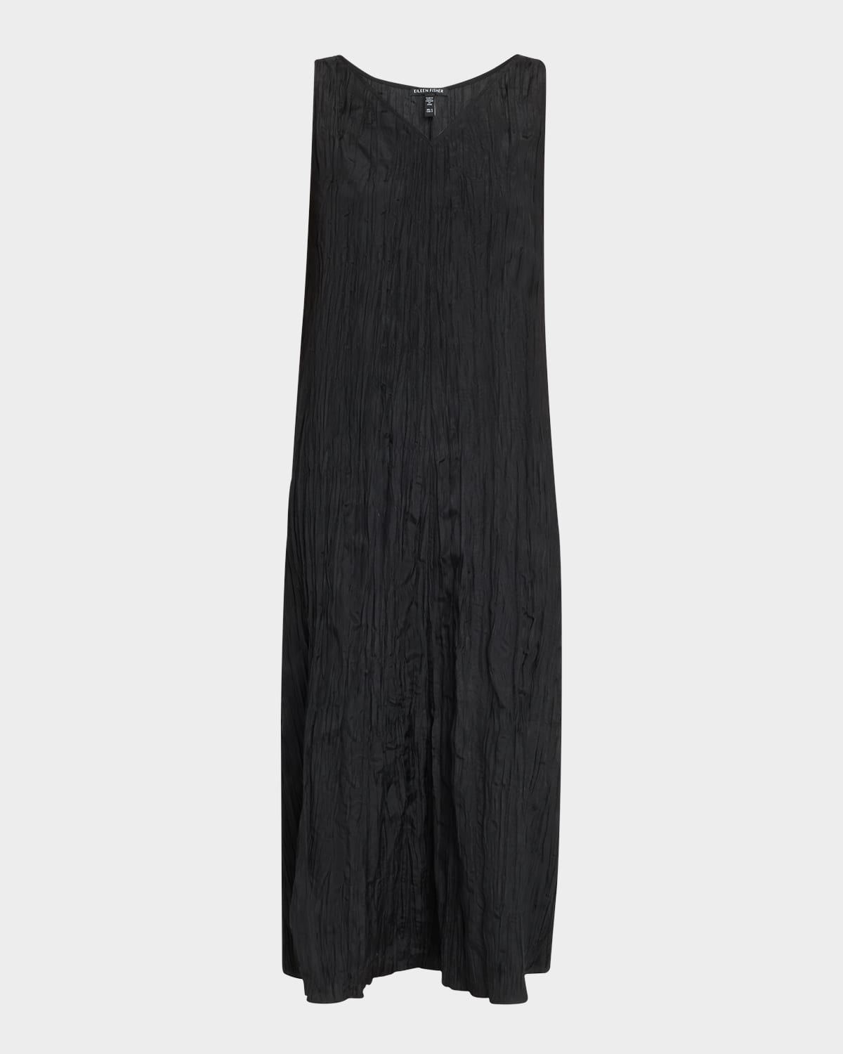 Sleeveless Crinkled Silk Midi Dress