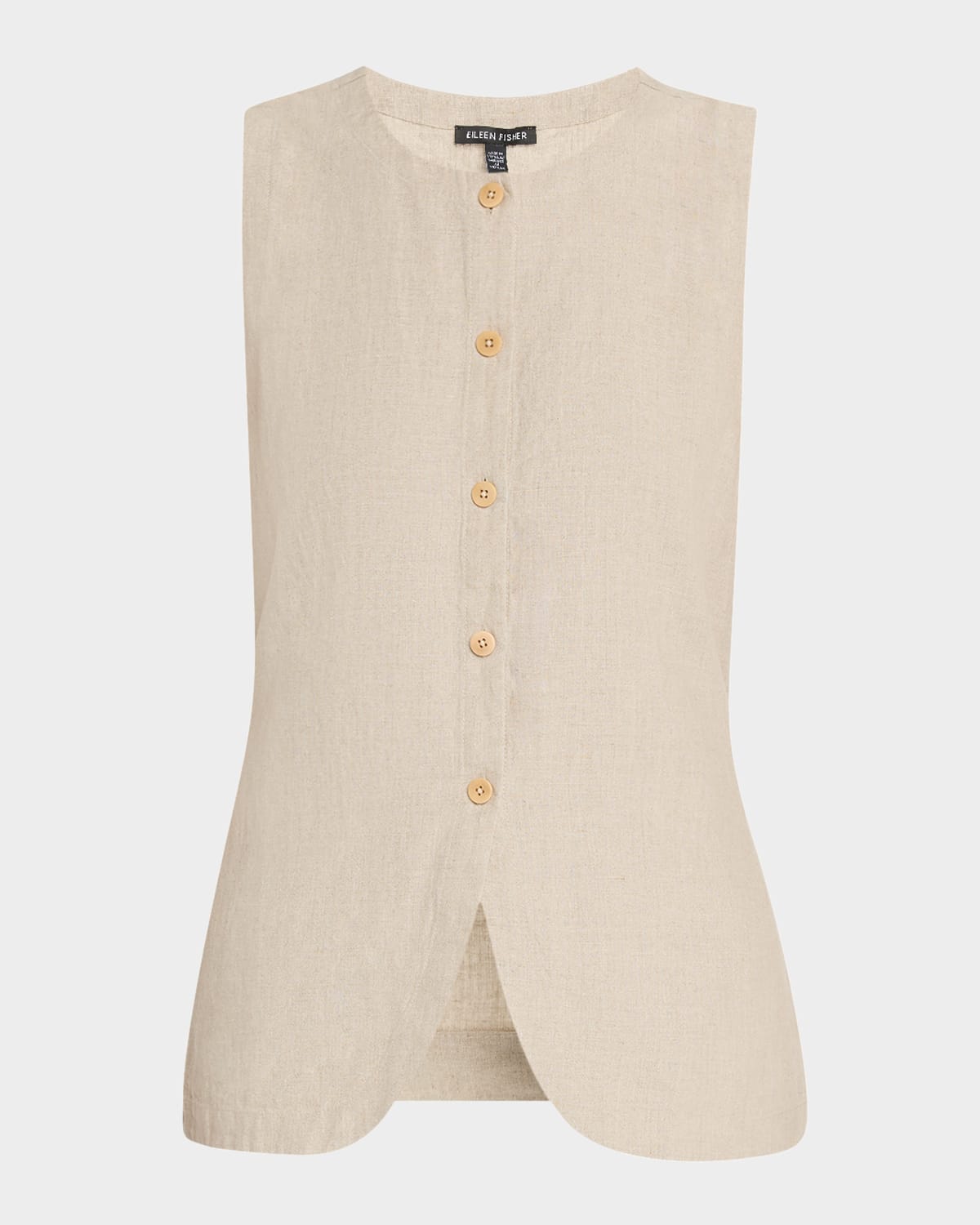 Button-Down Organic Linen Vest