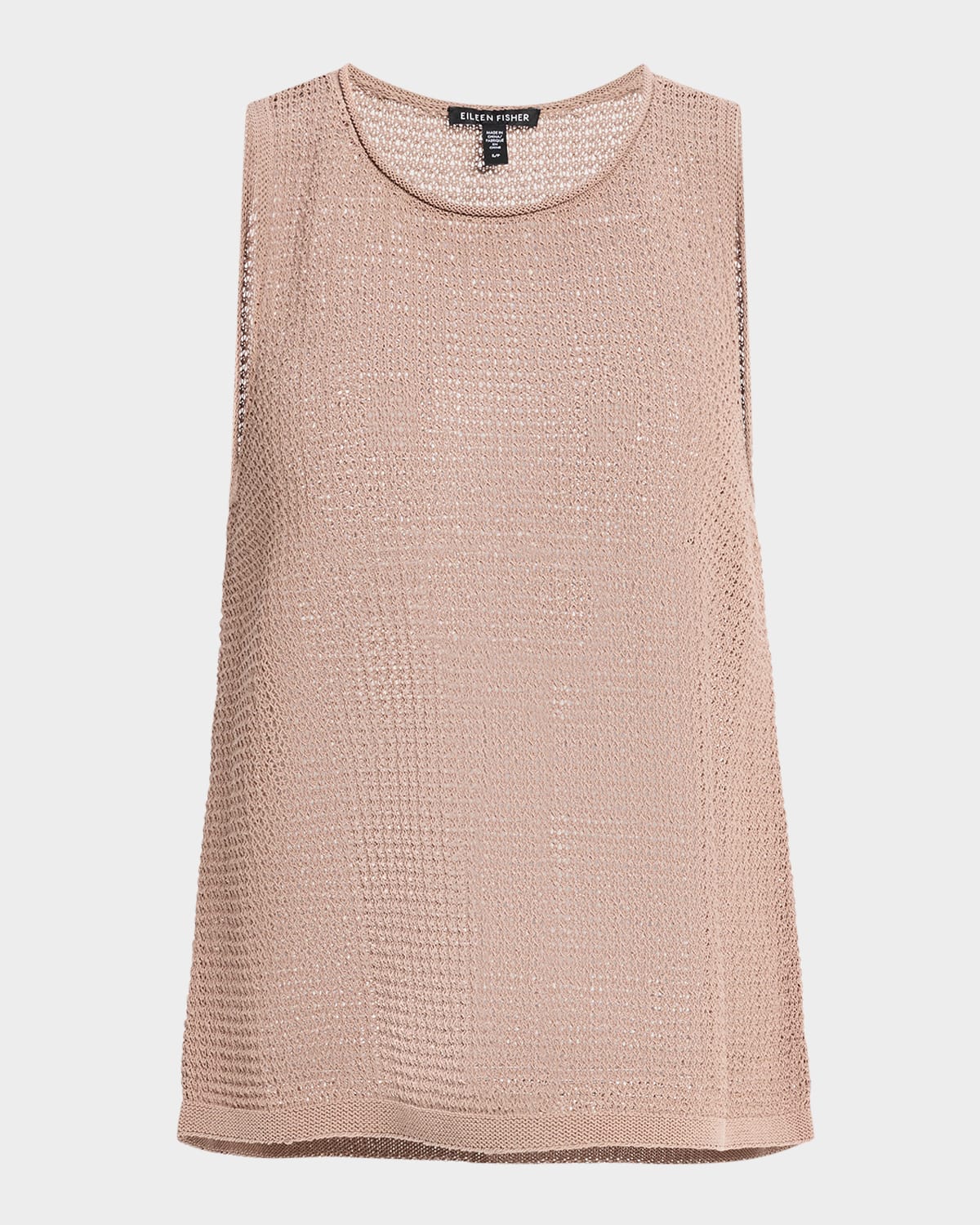 Eileen Fisher Sleeveless Organic Cotton Cord Sweater In Cocoa