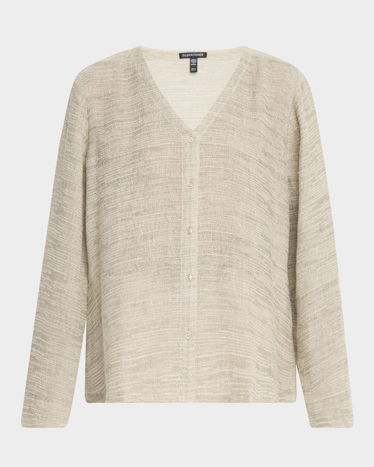 Eileen Fisher Organic Linen Blend Button-up Shirt In Naturalwhite
