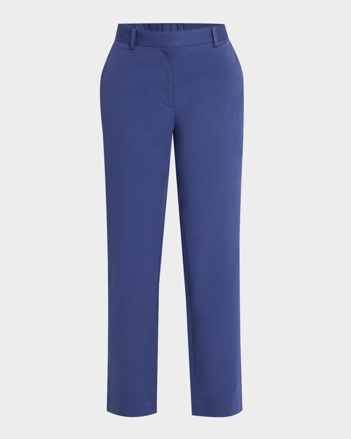 EILEEN FISHER CROPPED STRETCH COTTON TWILL TROUSERS 