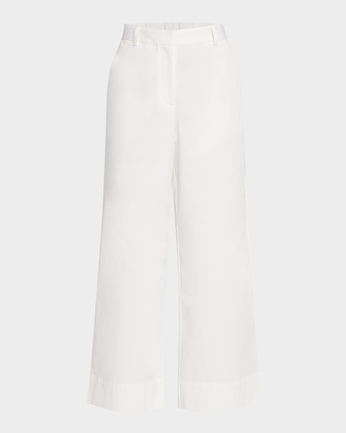 Shop Eileen Fisher Cropped Organic Cotton Twill Trousers