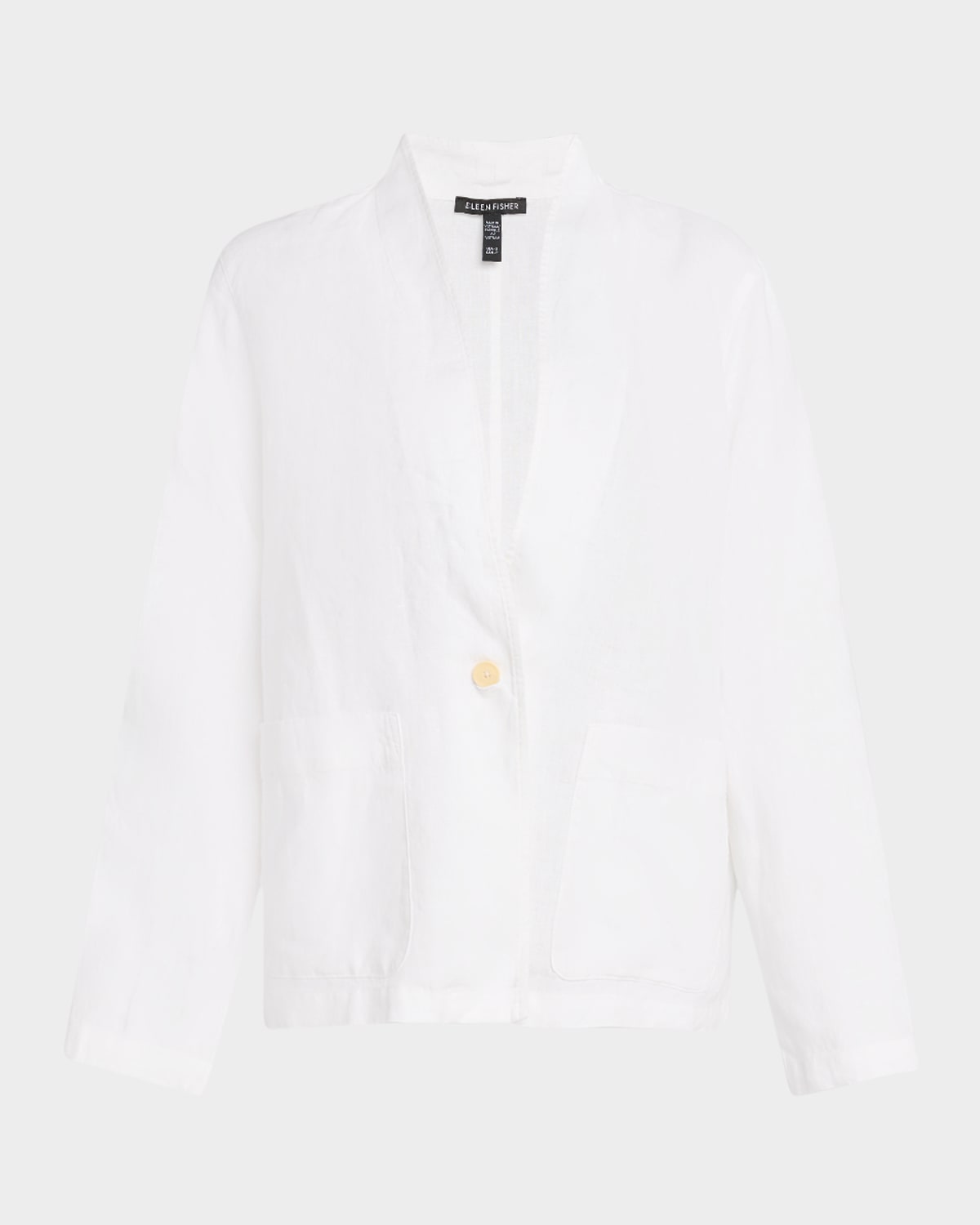 Single-Button Organic Linen Jacket