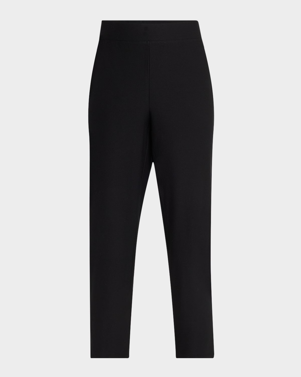 EILEEN FISHER CROPPED WASHABLE STRETCH CREPE PANTS 