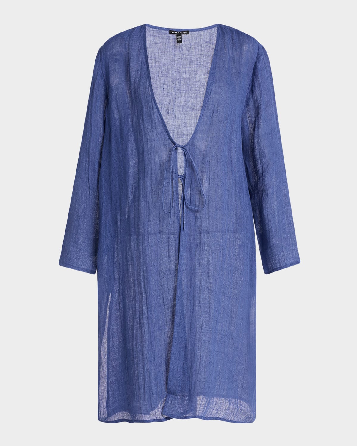 Eileen Fisher Tie-front Gauzy Organic Linen Jacket