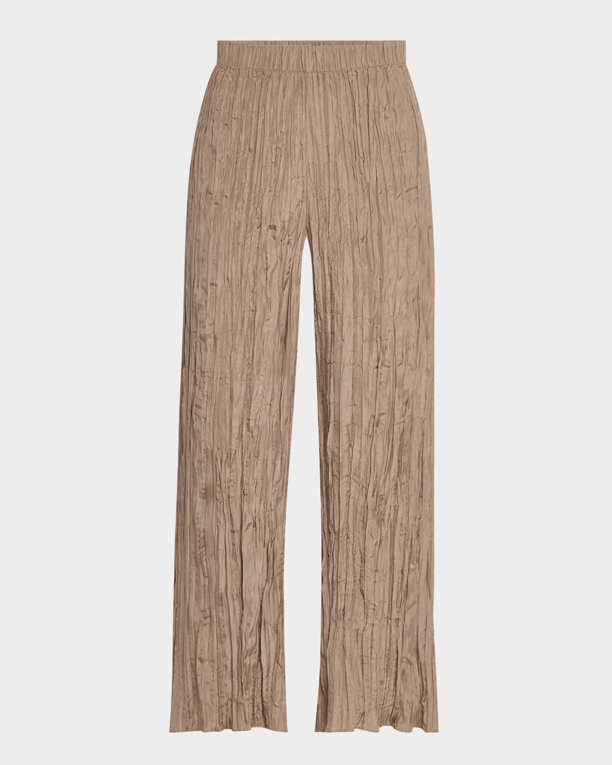 EILEEN FISHER CROPPED CRUSHED SILK PANTS 