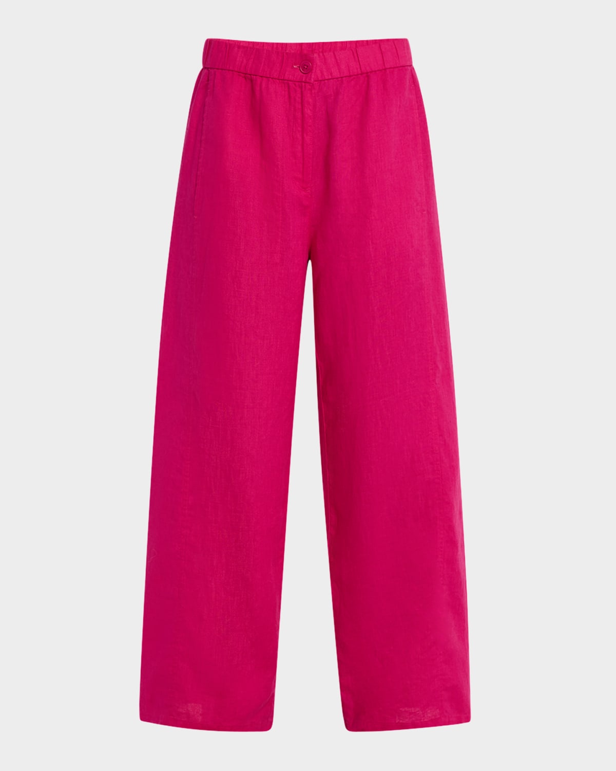 EILEEN FISHER WIDE-LEG ORGANIC LINEN PANTS 