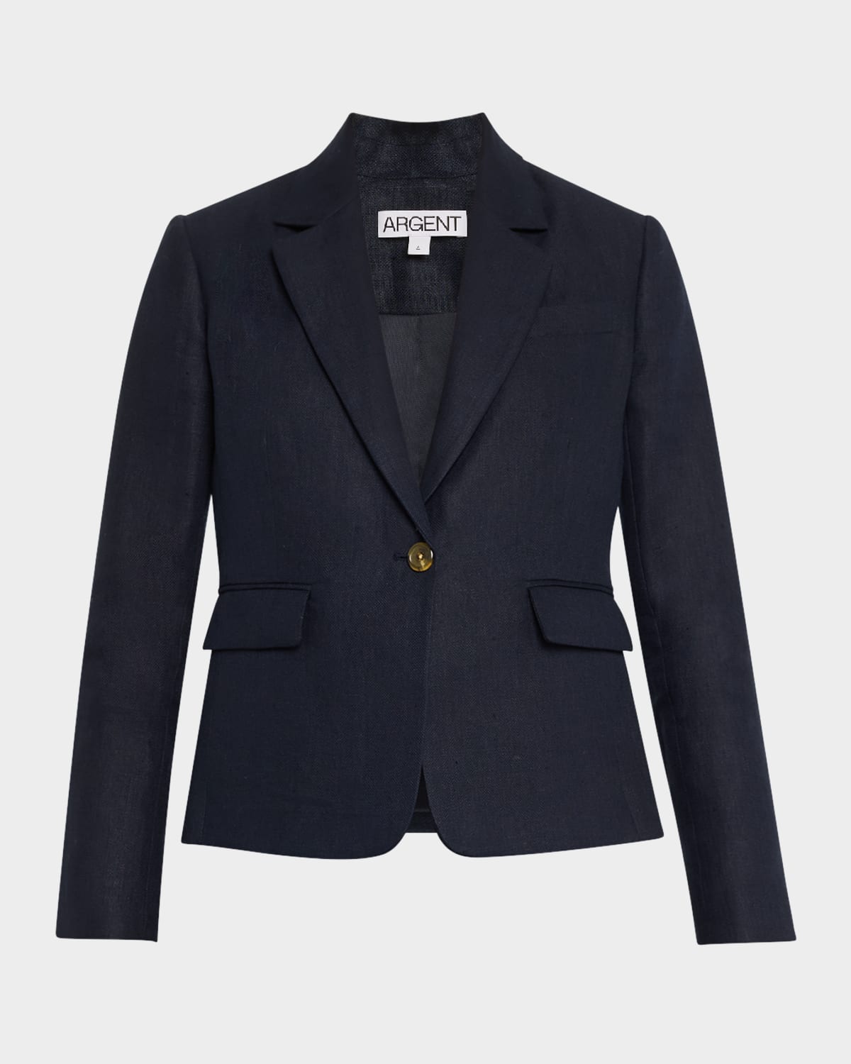 Argent Single-button Basketweave Linen Blazer
