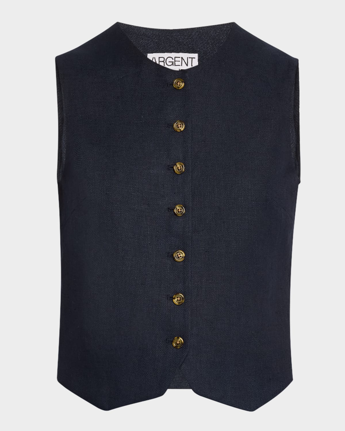 Argent Basketweave Linen Waistcoat