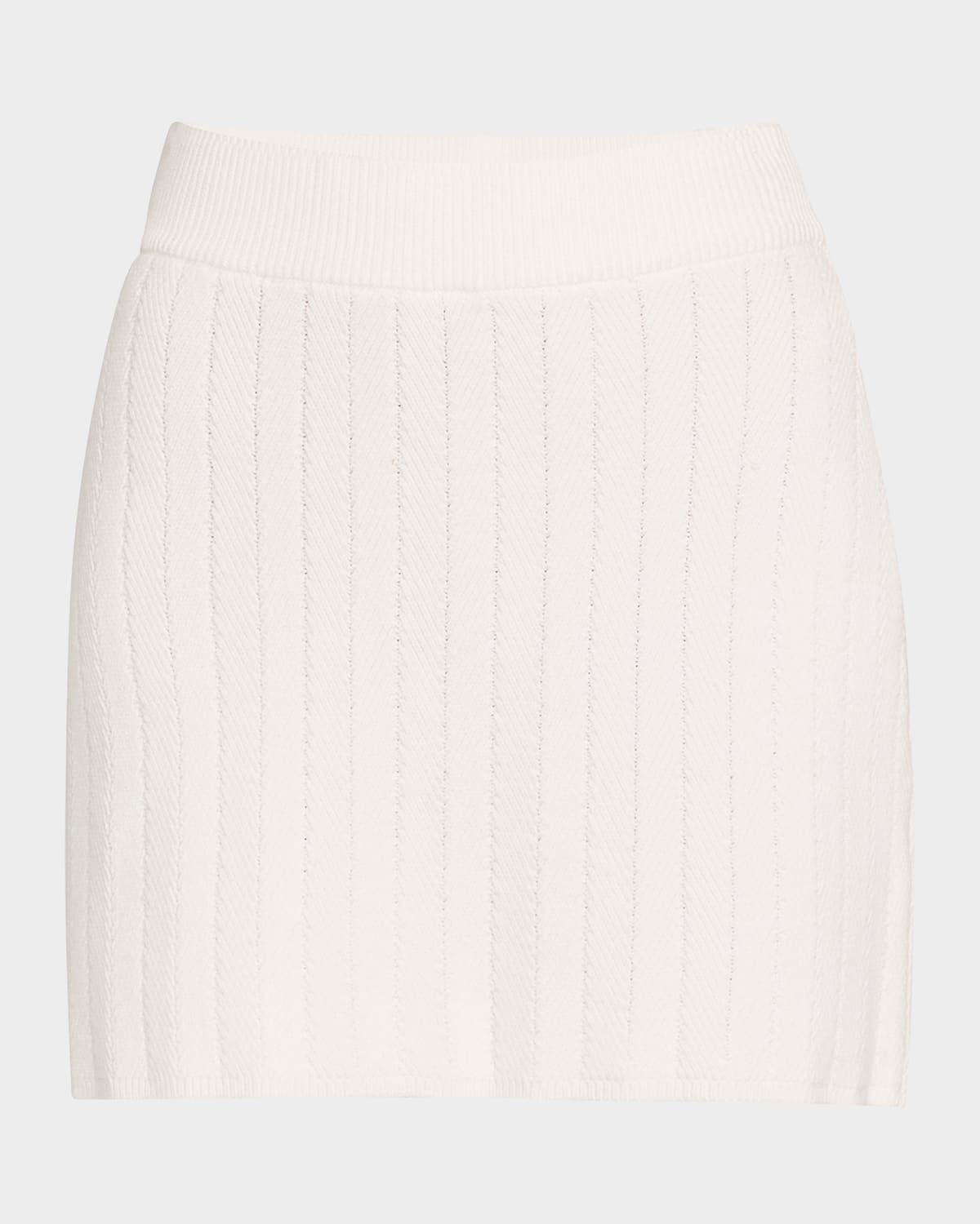 Shop Argent Herringbone Straight Mini Skirt In White