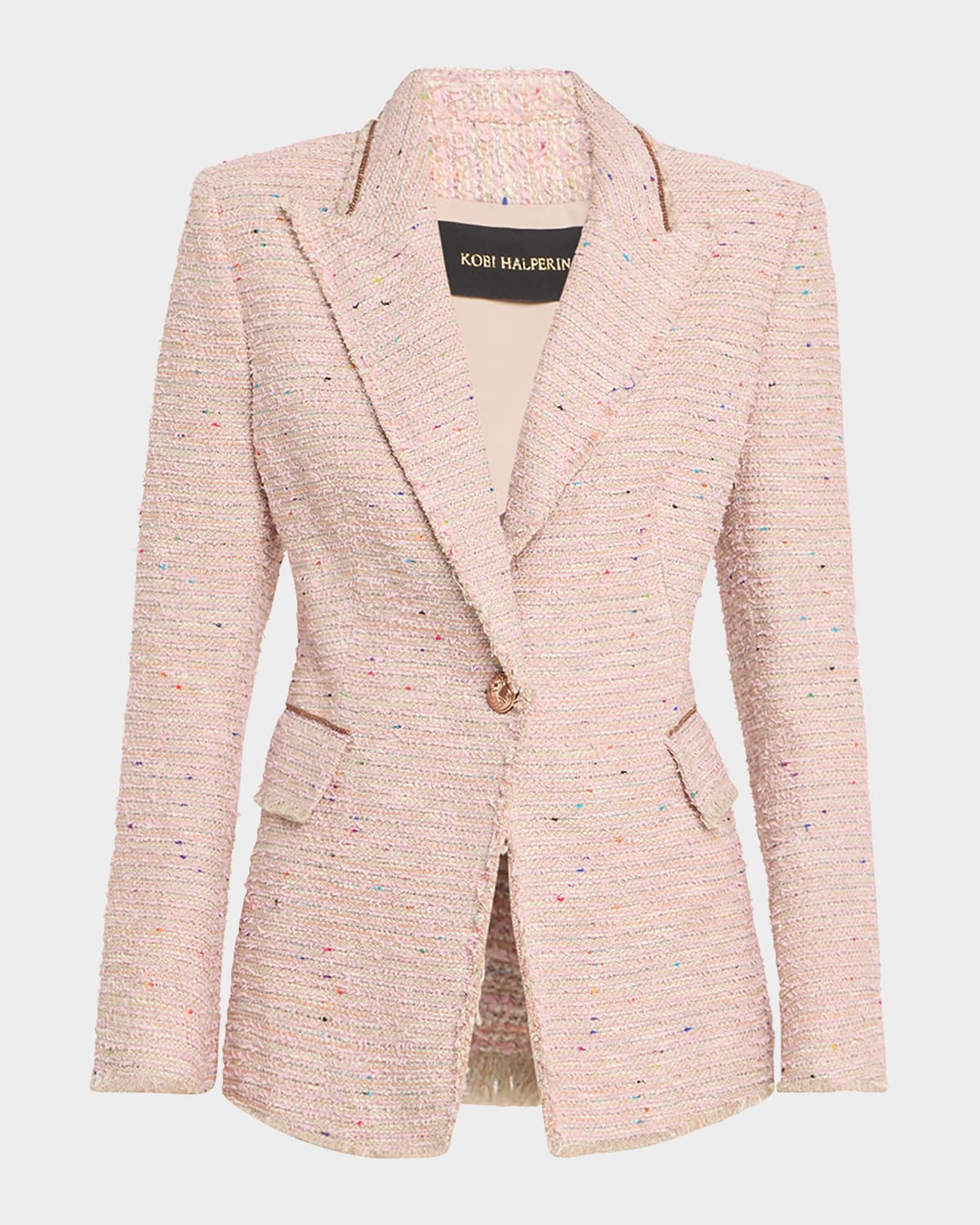 Kobi Halperin Fiorellie Fray Jacket In Light Pink