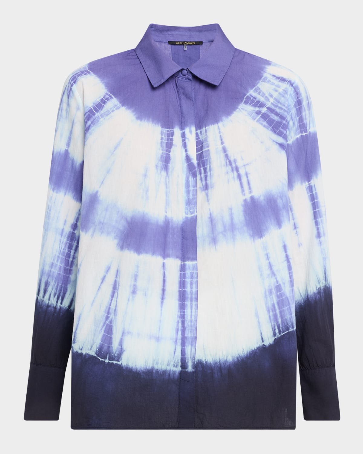 Kobi Halperin Cadia Tie-dye Cotton Blouse In Blue Multi