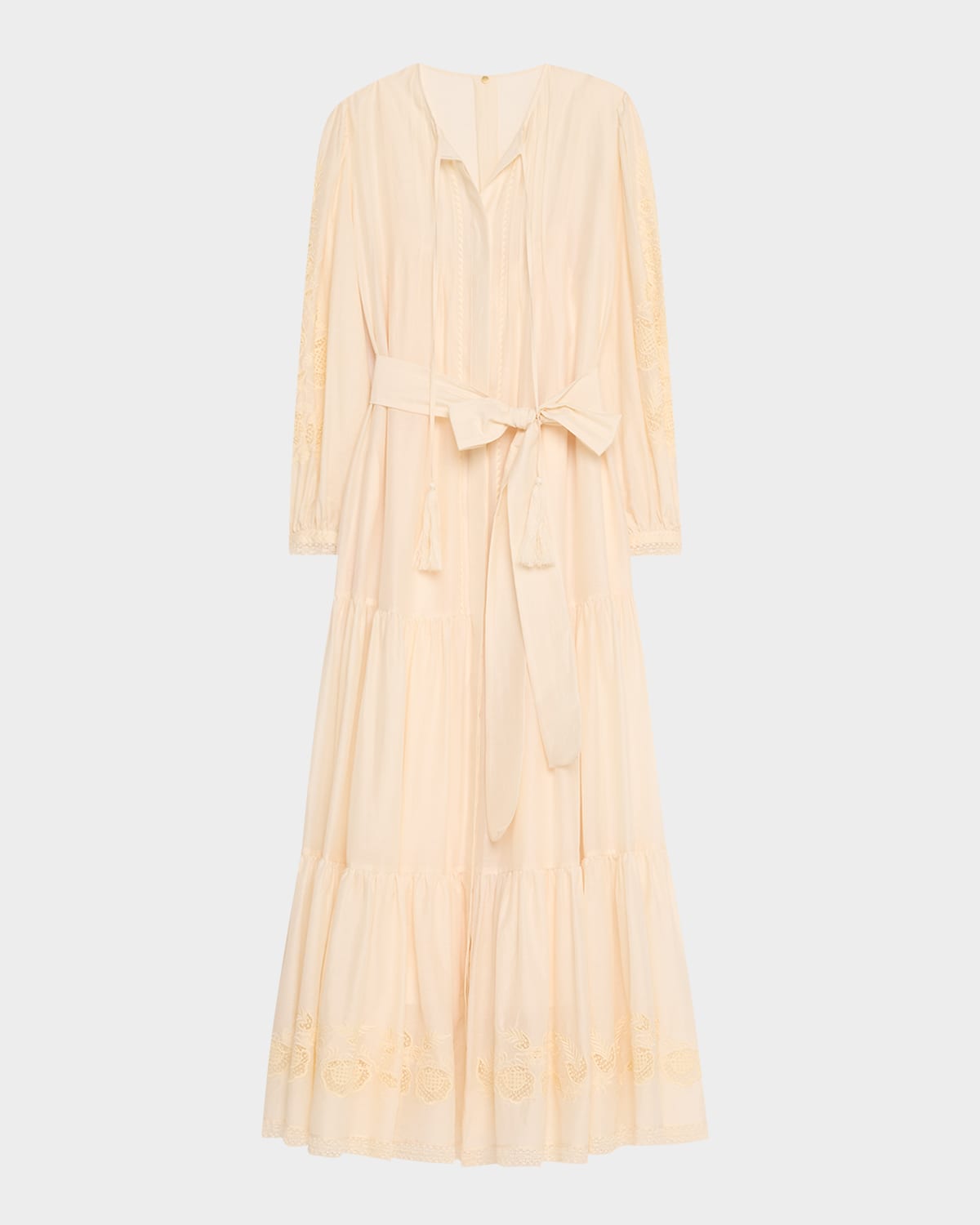 Shanice Tiered Floral-Embroidered Maxi Dress