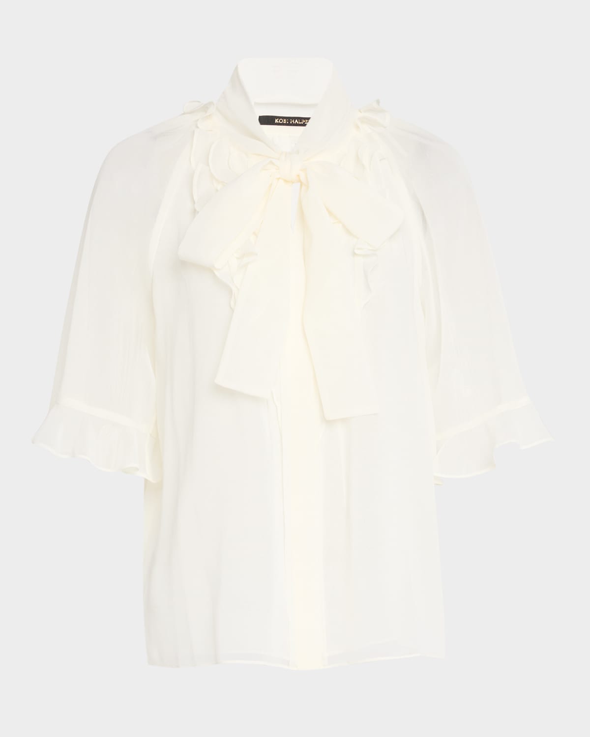Kobi Halperin Monaco Ruffled Blouse In Ivory