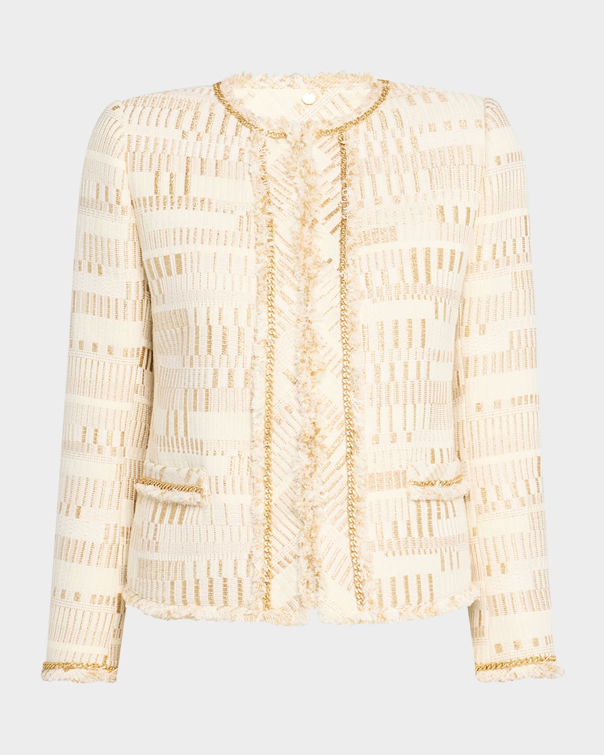 Kobi Halperin Kosta Metallic Chain-trim Jacket In Gold