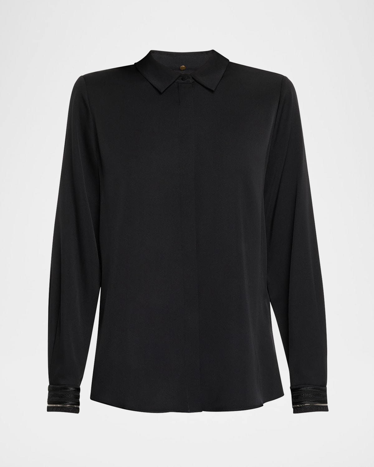 Kobi Halperin Devin Shimmer Embroidered Blouse In Black
