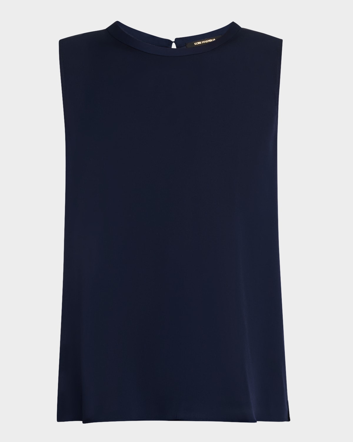 Kobi Halperin Aura Sleeveless Silk-blend Blouse In Midnight