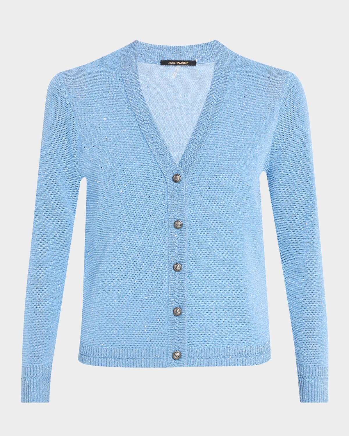 Anthia Sequin Button-Down Sweater