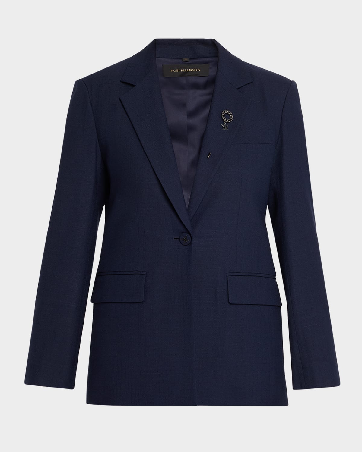 Kent Single-Button Viscose Jacket
