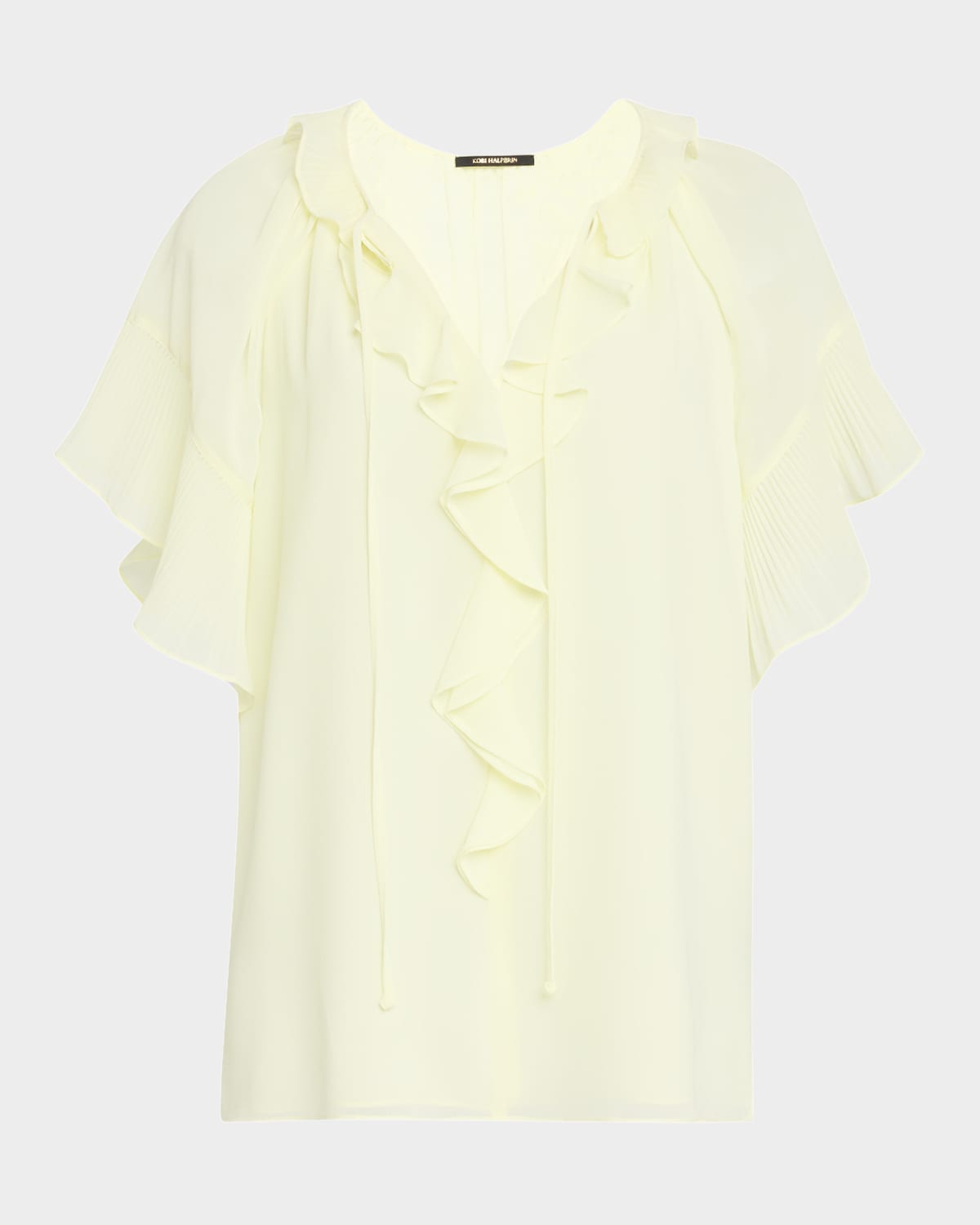 Vale Raglan-Sleeve Ruffle Blouse