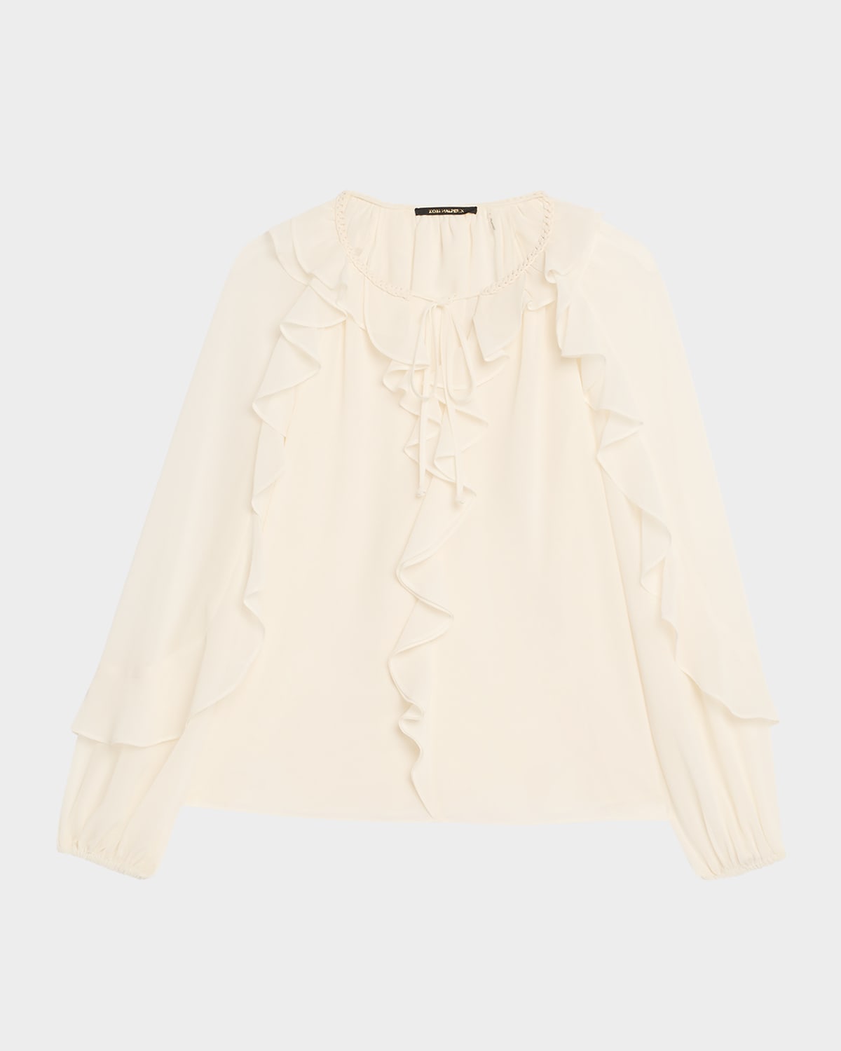 Bali Raglan-Sleeve Ruffle Blouse